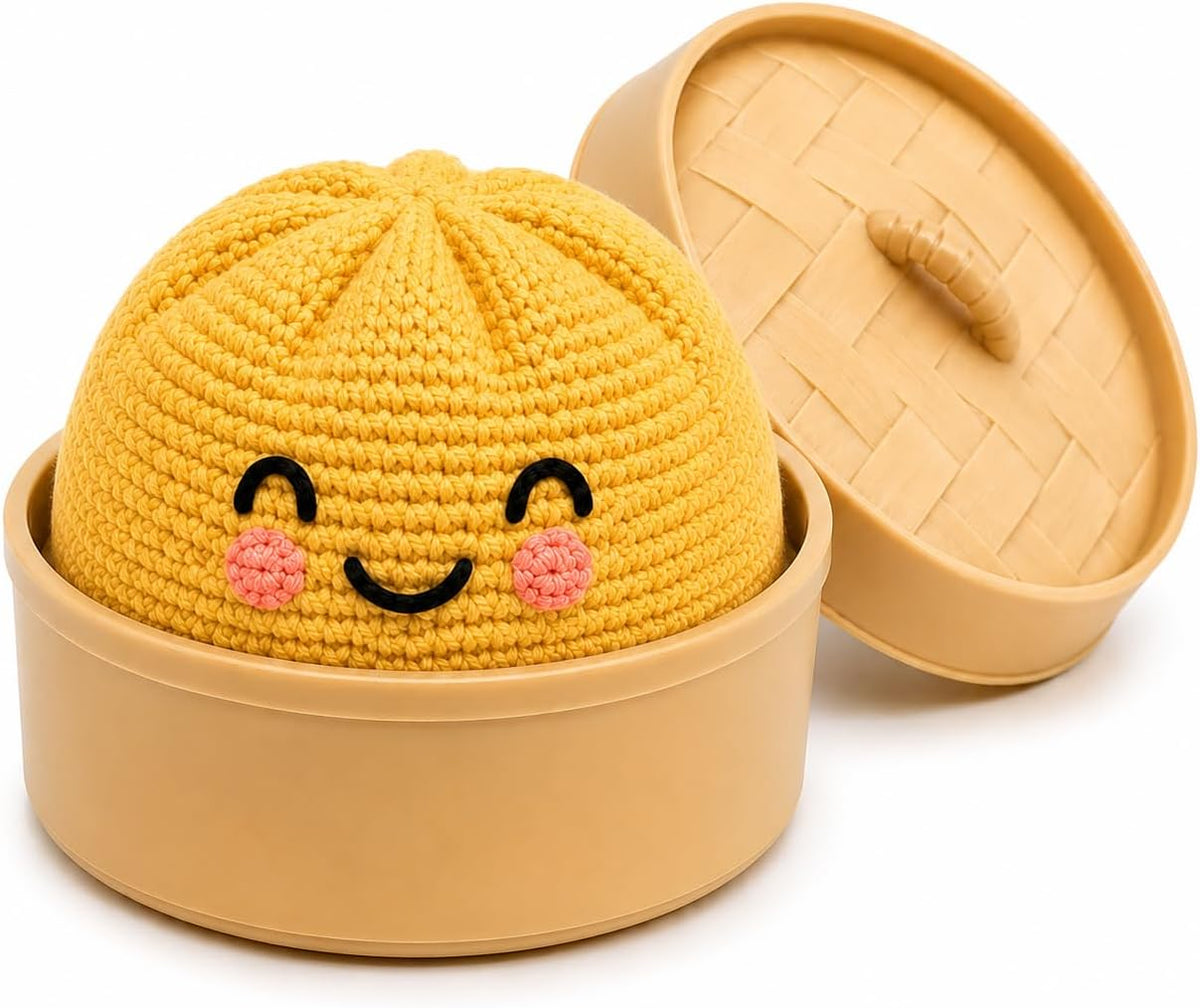 Crochet Bao Bun - Coral Yellow
