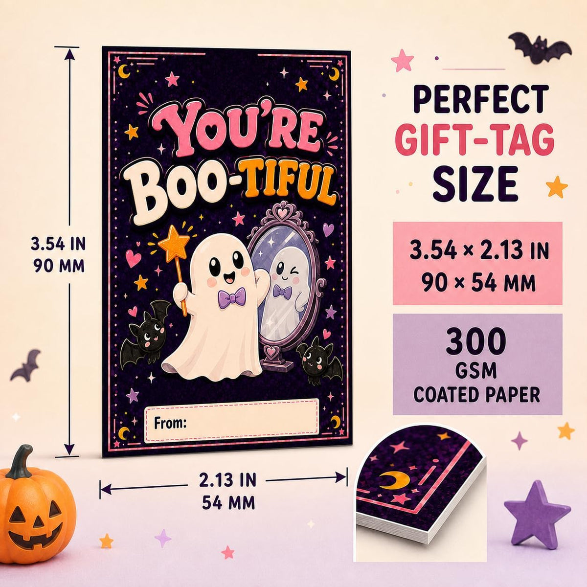 Cute Halloween cards close-up